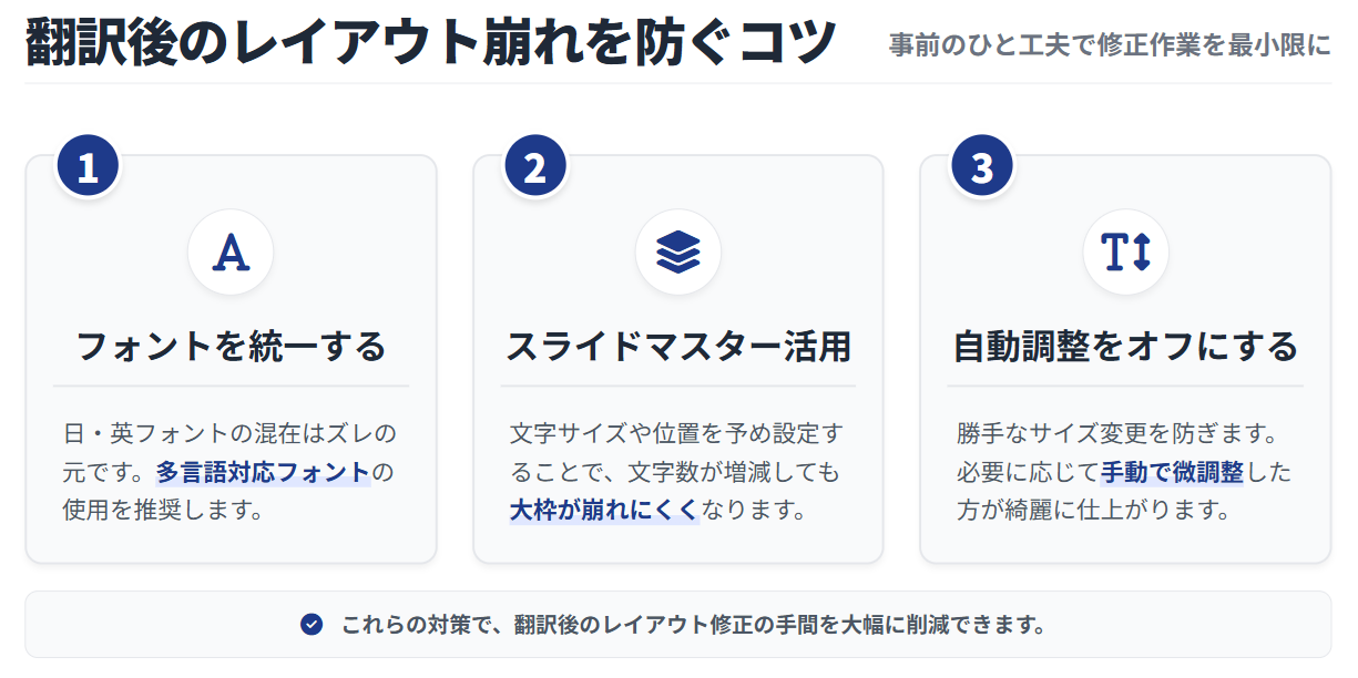 翻訳後によくある「レイアウト崩れ」を防ぐコツ