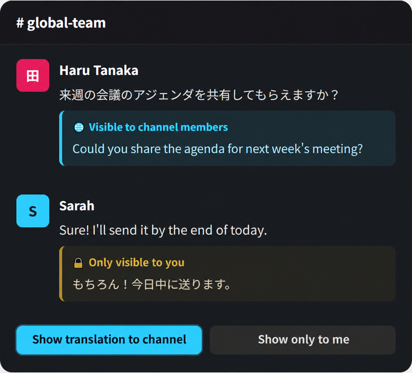 Yaraku Translate for Slack